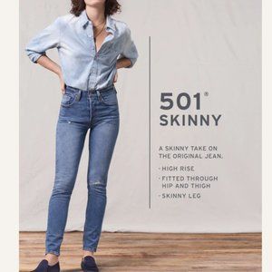 Levis 501 Cropped Skinny Jeans